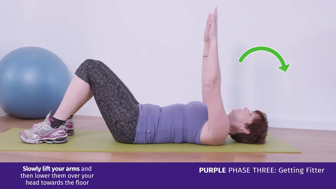 a woman doing an exercise on the floor