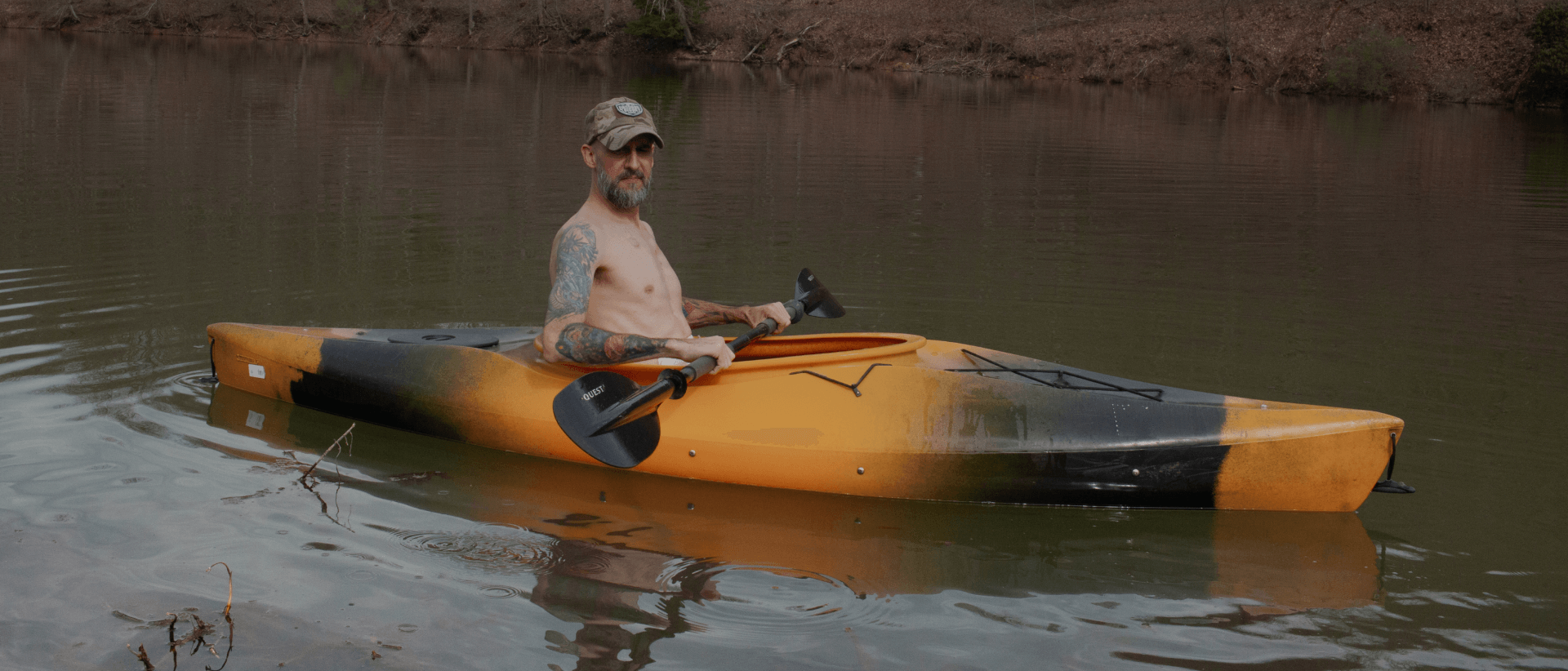 a man in a kayak
