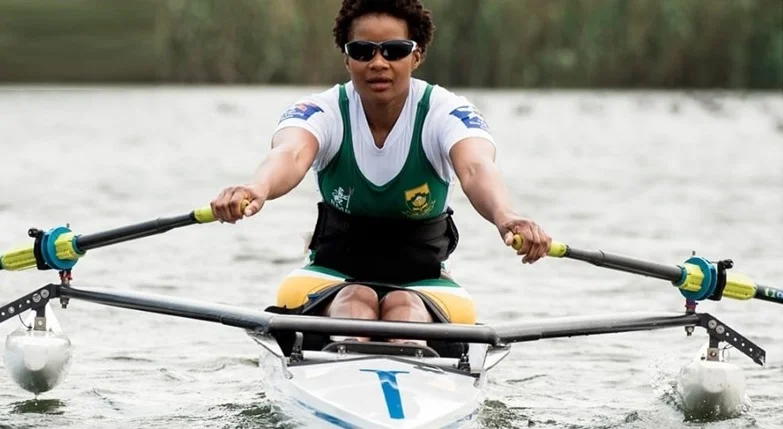 a person rowing a boat