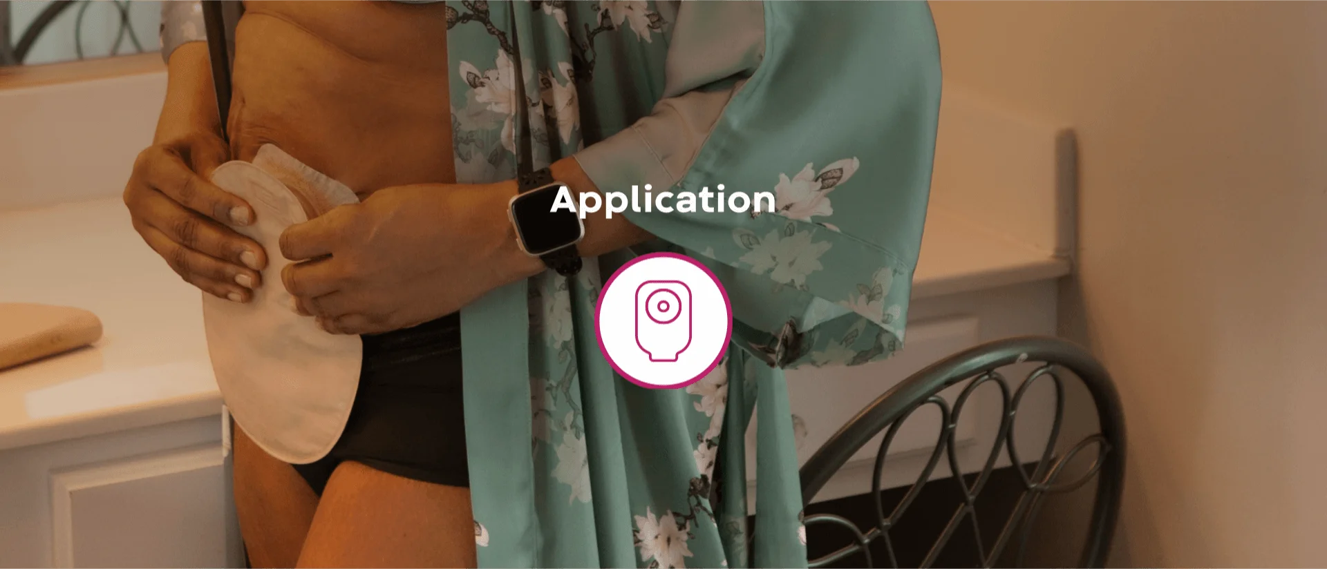 Woman confidently holding her pouch - a secure pouching system.