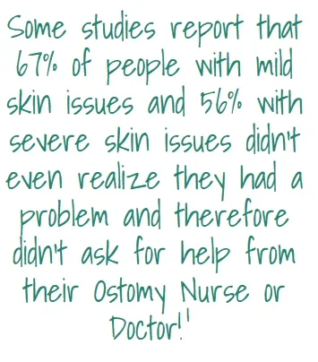 En text överlagrad som säger: "Vissa studier: 67 % milda, 56 % allvarliga hudproblem, omedvetna. Sökte inte hjälp hos en läkare."