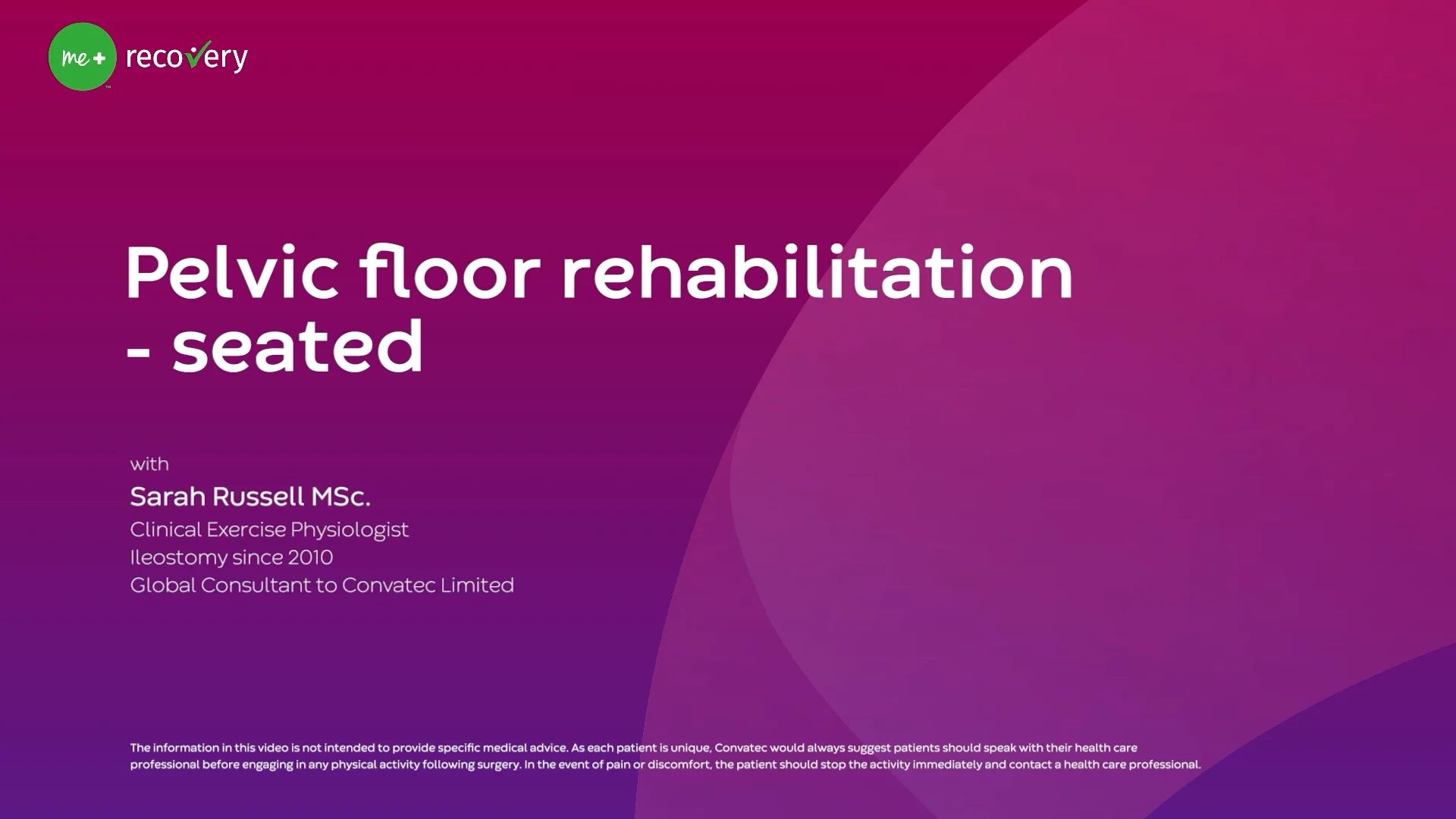 Um vídeo sobre Reabilitação do Pavimento Pélvico - Envolvimento Muscular Correto com a Respiração - Posição Sentada.