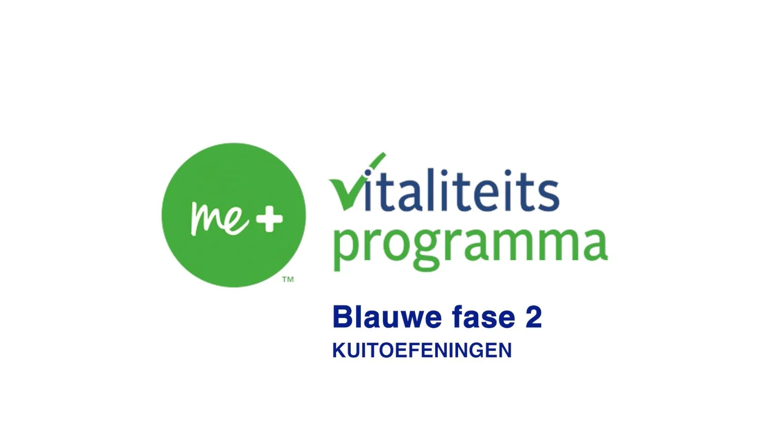 Blauw vak met witte tekst